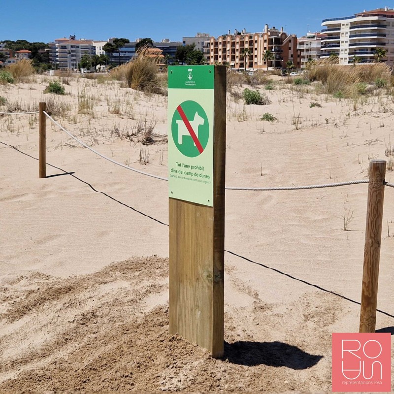 Fita Senyalització Platges - Prohibició Gossos i Normatives Costaneres